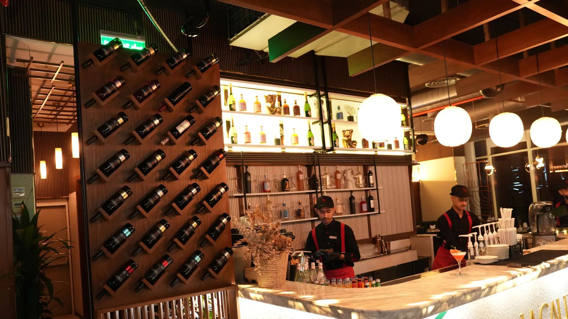 lacalle's two staff making drinks